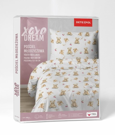 Pościel bawełniana 140x200 Pluszowy Miś drobny wzory 5453 A z jedną poszewką 70x80 XOXO DREAM Pościel bawełniana 140x200 Pluszowy Miś drobny wzory 5453 A z jedną poszewką 70x80 XOXO DREAM