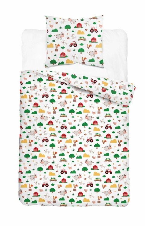 Pościel bawełniana 140x200 Wesoła Farma Mała 5439 A z jedną poszewką 70x80 XOXO DREAM Pościel bawełniana 140x200 Wesoła Farma Mała 5439 A z jedną poszewką 70x80 XOXO DREAM