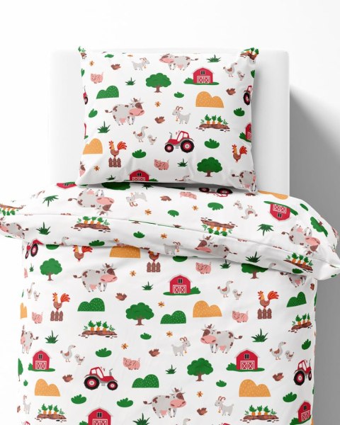 Pościel bawełniana 140x200 Wesoła Farma Mała 5439 A z jedną poszewką 70x80 XOXO DREAM Pościel bawełniana 140x200 Wesoła Farma Mała 5439 A z jedną poszewką 70x80 XOXO DREAM