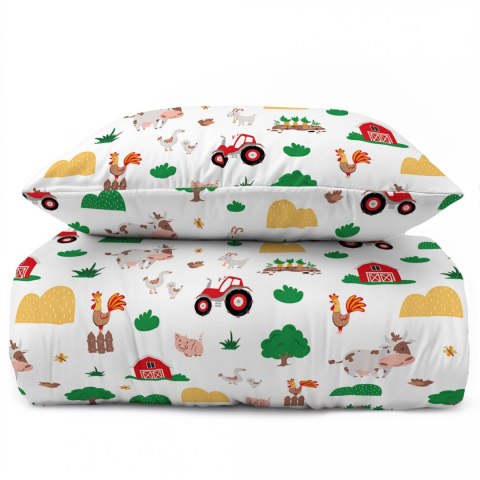 Pościel bawełniana 140x200 Wesoła Farma Mała 5439 A z jedną poszewką 70x80 XOXO DREAM Pościel bawełniana 140x200 Wesoła Farma Mała 5439 A z jedną poszewką 70x80 XOXO DREAM