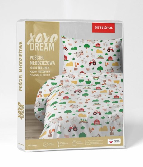 Pościel bawełniana 140x200 Wesoła Farma Mała 5439 A z jedną poszewką 70x80 XOXO DREAM Pościel bawełniana 140x200 Wesoła Farma Mała 5439 A z jedną poszewką 70x80 XOXO DREAM
