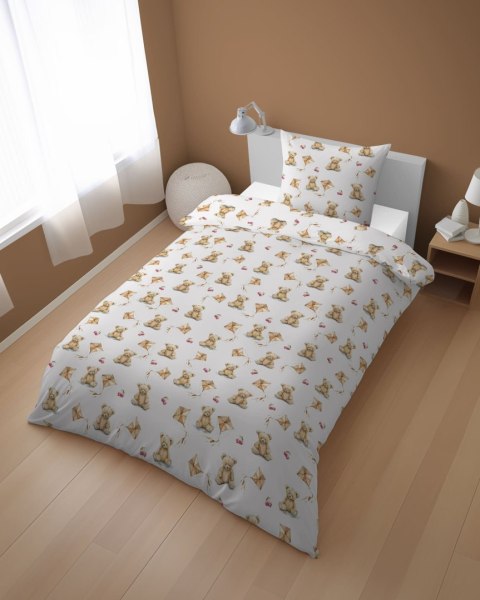 Pościel bawełniana 160x200 Pluszowy Miś drobny wzory 5453 A z jedną poszewką 70x80 XOXO DREAM Pościel bawełniana 160x200 Pluszowy Miś drobny wzory 5453 A z jedną poszewką 70x80 XOXO DREAM
