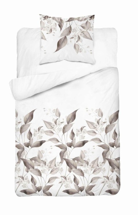 Pościel satynowa 140x200 Beżowa brązowe liscie 5326 B Home Satin 41 Pościel satynowa 140x200 Beżowa brązowe liscie 5326 B Home Satin 41