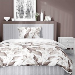 Pościel satynowa 140x200 Beżowa brązowe liscie 5326 B Home Satin 41
