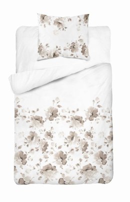 Pościel satynowa 140x200 Beżowa brązowy kwiaty 5325 B Home Satin 41
