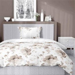 Pościel satynowa 140x200 Beżowa brązowy kwiaty 5325 B Home Satin 41