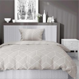Pościel satynowa 140x200 Geometryczny ciepły beż 5327 B Home Satin 41
