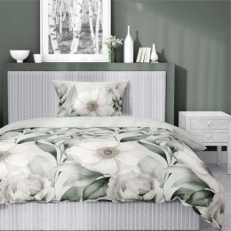 Pościel satynowa 140x200 Romantyczna Magnolia zielona 5220 B Home Satin 41