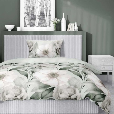 Pościel satynowa 140x200 Romantyczna Magnolia zielona 5220 B Home Satin 41 Pościel satynowa 140x200 Romantyczna Magnolia zielona 5220 B Home Satin 41