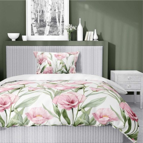 Pościel satynowa 140x200 Różowe kwiaty na białym tle 5328 A Home Satin 41 Pościel satynowa 140x200 Różowe kwiaty na białym tle 5328 A Home Satin 41