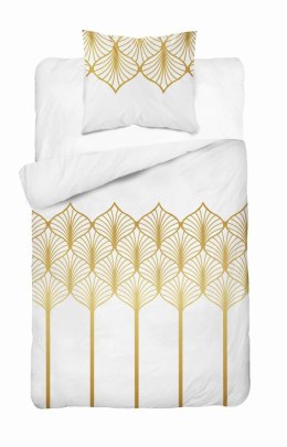 Pościel satynowa 140x200 Złota geometria na białym tłe 5225 B Home Satin 41