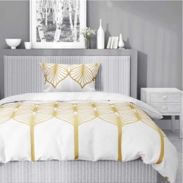 Pościel satynowa 140x200 Złota geometria na białym tłe 5225 B Home Satin 41