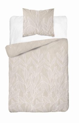 Pościel satynowa 140x200 beżowa liście 5087 A Home Satin 41