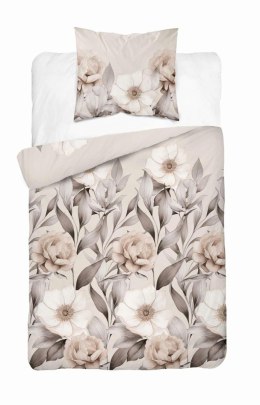 Pościel satynowa 140x200 cieniowane kwiaty w odcieniach beżu 5220 A Home Satin 41