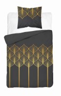 Pościel satynowa 140x200 czarna złota geometryczny motyw 5225 A Home Satin 41 Pościel satynowa 140x200 czarna złota geometryczny motyw 5225 A Home Satin 41