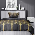 Pościel satynowa 140x200 czarna złota geometryczny motyw 5225 A Home Satin 41 Pościel satynowa 140x200 czarna złota geometryczny motyw 5225 A Home Satin 41