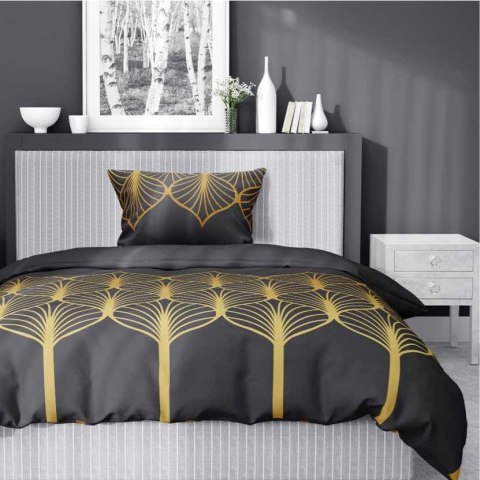 Pościel satynowa 140x200 czarna złota geometryczny motyw 5225 A Home Satin 41 Pościel satynowa 140x200 czarna złota geometryczny motyw 5225 A Home Satin 41