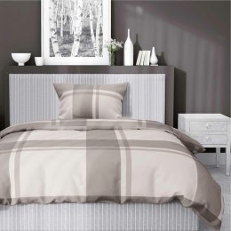 Pościel satynowa 140x200 kratka duża beżowa 5218 B Home Satin 41