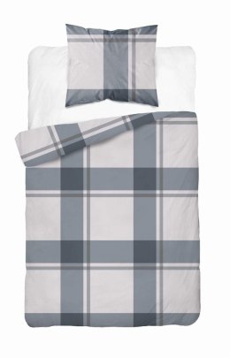 Pościel satynowa 140x200 kratka duża szara beżowa 5218 A Home Satin 41