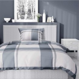 Pościel satynowa 140x200 kratka duża szara beżowa 5218 A Home Satin 41