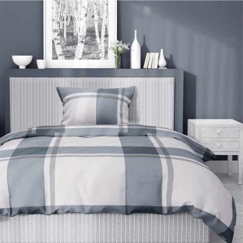 Pościel satynowa 140x200 kratka duża szara beżowa 5218 A Home Satin 41 Pościel satynowa 140x200 kratka duża szara beżowa 5218 A Home Satin 41