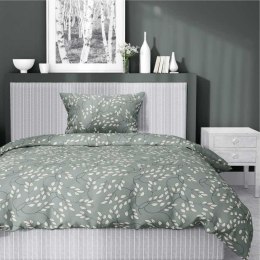 Pościel satynowa 140x200 szałwiowa liście drobne 5217 A Home Satin 41