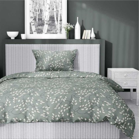 Pościel satynowa 140x200 szałwiowa liście drobne 5217 A Home Satin 41 Pościel satynowa 140x200 szałwiowa liście drobne 5217 A Home Satin 41