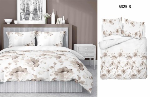 Pościel satynowa 160x200 Beżowa brązowa kwiaty 5325 B Home Satin 41 Pościel satynowa 160x200 Beżowa brązowa kwiaty 5325 B Home Satin 41