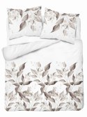 Pościel satynowa 160x200 Beżowa brązowa liście 5326 B Home Satin 41
