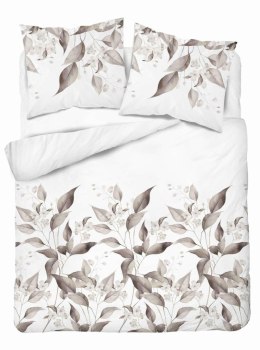 Pościel satynowa 160x200 Beżowa brązowa liście 5326 B Home Satin 41
