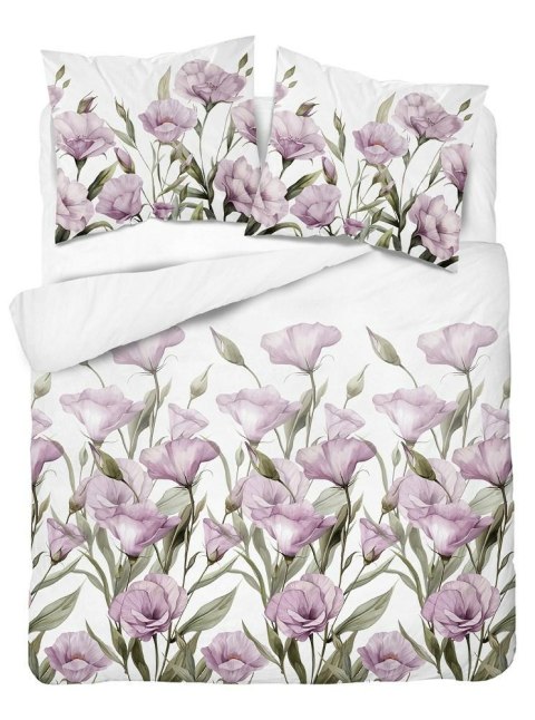 Pościel satynowa 160x200 Fioletowe kwiaty na białym tle 5328 B Home Satin 41 Pościel satynowa 160x200 Fioletowe kwiaty na białym tle 5328 B Home Satin 41