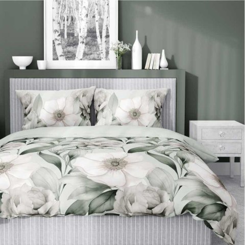 Pościel satynowa 160x200 Romantyczna Magnolia zielona 5220 B Home Satin 41 Pościel satynowa 160x200 Romantyczna Magnolia zielona 5220 B Home Satin 41