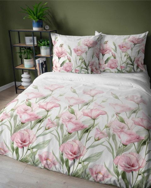 Pościel satynowa 160x200 Różowe kwiaty na białym tle 5328 A Home Satin 41 Pościel satynowa 160x200 Różowe kwiaty na białym tle 5328 A Home Satin 41