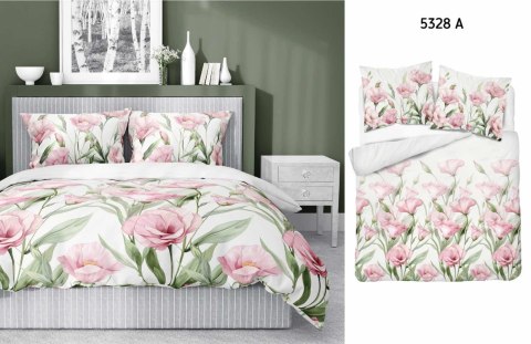 Pościel satynowa 160x200 Różowe kwiaty na białym tle 5328 A Home Satin 41 Pościel satynowa 160x200 Różowe kwiaty na białym tle 5328 A Home Satin 41