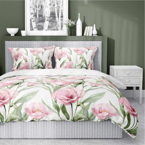 Pościel satynowa 160x200 Różowe kwiaty na białym tle 5328 A Home Satin 41 Pościel satynowa 160x200 Różowe kwiaty na białym tle 5328 A Home Satin 41