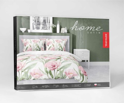 Pościel satynowa 160x200 Różowe kwiaty na białym tle 5328 A Home Satin 41 Pościel satynowa 160x200 Różowe kwiaty na białym tle 5328 A Home Satin 41