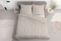 Pościel satynowa 160x200 beżowa liście 5087 A Home Satin 41