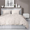 Pościel satynowa 160x200 beżowa liście 5087 A Home Satin 41 Pościel satynowa 160x200 beżowa liście 5087 A Home Satin 41