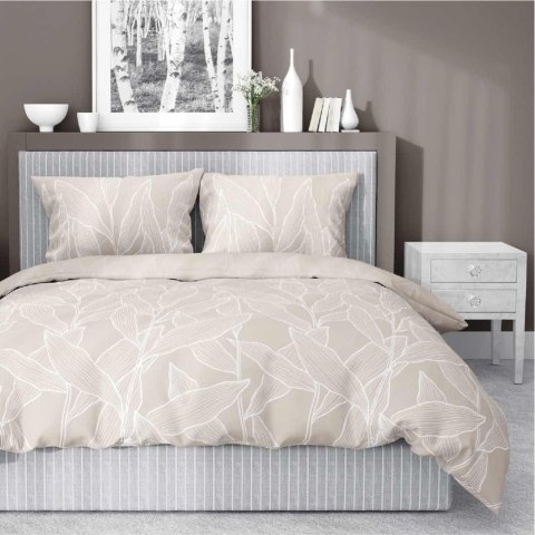 Pościel satynowa 160x200 beżowa liście 5087 A Home Satin 41 Pościel satynowa 160x200 beżowa liście 5087 A Home Satin 41