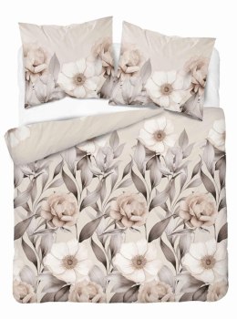 Pościel satynowa 160x200 cieniowane kwiaty w odcieniach beżu 5220 A Home Satin 41