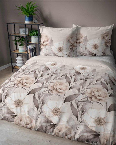 Pościel satynowa 160x200 cieniowane kwiaty w odcieniach beżu 5220 A Home Satin 41 Pościel satynowa 160x200 cieniowane kwiaty w odcieniach beżu 5220 A Home Satin 41