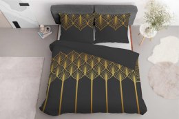 Pościel satynowa 160x200 czarna złota geometryczny motyw 5225 A Home Satin 41