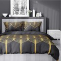 Pościel satynowa 160x200 czarna złota geometryczny motyw 5225 A Home Satin 41 Pościel satynowa 160x200 czarna złota geometryczny motyw 5225 A Home Satin 41