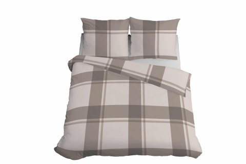 Pościel satynowa 160x200 kratka duża beżowa 5218 B Home Satin 41 Pościel satynowa 160x200 kratka duża beżowa 5218 B Home Satin 41
