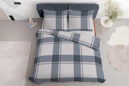 Pościel satynowa 160x200 kratka duża szara beżowa 5218 A Home Satin 41