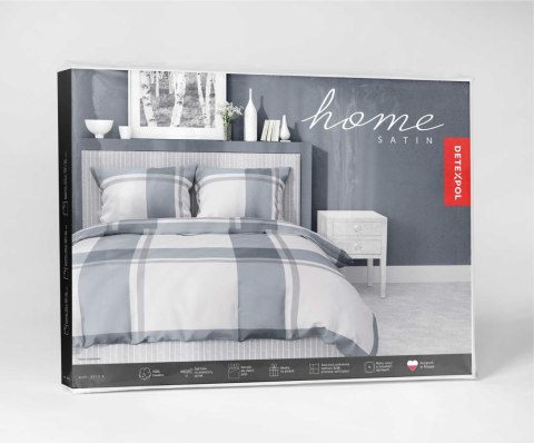 Pościel satynowa 160x200 kratka duża szara beżowa 5218 A Home Satin 41 Pościel satynowa 160x200 kratka duża szara beżowa 5218 A Home Satin 41