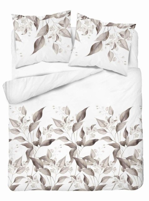 Pościel satynowa 220x200 Beżowa brązowe liście 5326 B Home Satin 41 Pościel satynowa 220x200 Beżowa brązowe liście 5326 B Home Satin 41