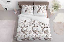 Pościel satynowa 220x200 Beżowa brązowe liście 5326 B Home Satin 41