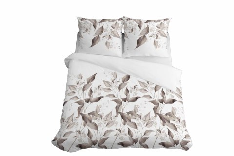 Pościel satynowa 220x200 Beżowa brązowe liście 5326 B Home Satin 41 Pościel satynowa 220x200 Beżowa brązowe liście 5326 B Home Satin 41