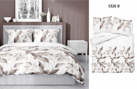Pościel satynowa 220x200 Beżowa brązowe liście 5326 B Home Satin 41 Pościel satynowa 220x200 Beżowa brązowe liście 5326 B Home Satin 41